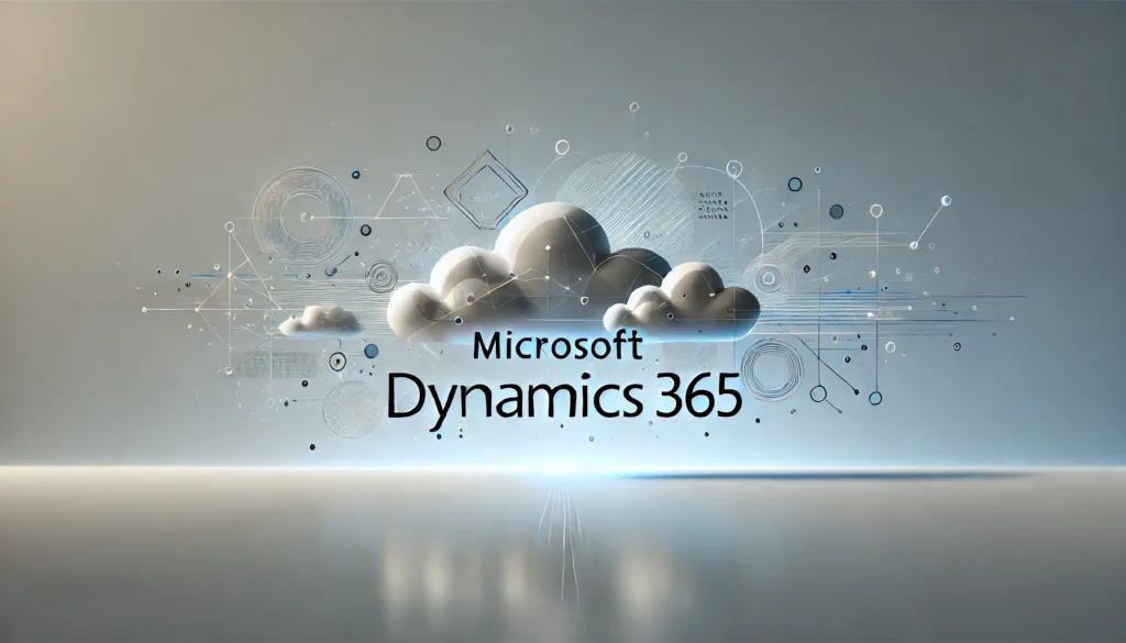 Modern professional design with the text 'Microsoft Dynamics 365' in the center, symbolizing seamless e-commerce integration, cloud-based scalability, and business automation with Microsoft Dynamics 365