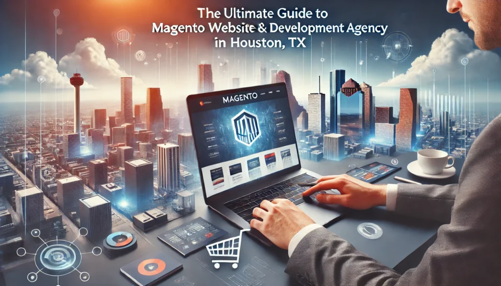 Best Magento Website Design & Development Agency in Houston, TX - guide on Magento website design & development agency in Houston, TX. It features a professional and modern design, perfect for showcasing your expertise in web development and e-commerce.